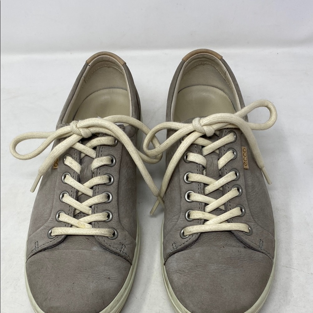 Ecco Soft 7 Gray Suede Lace Up Sneakers